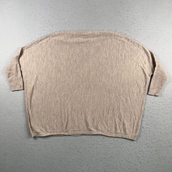 Kenar‎ Heathered Beige 100% Merino Wool Oversized Dolman Sleeve Sweater Small - Picture 12 of 16